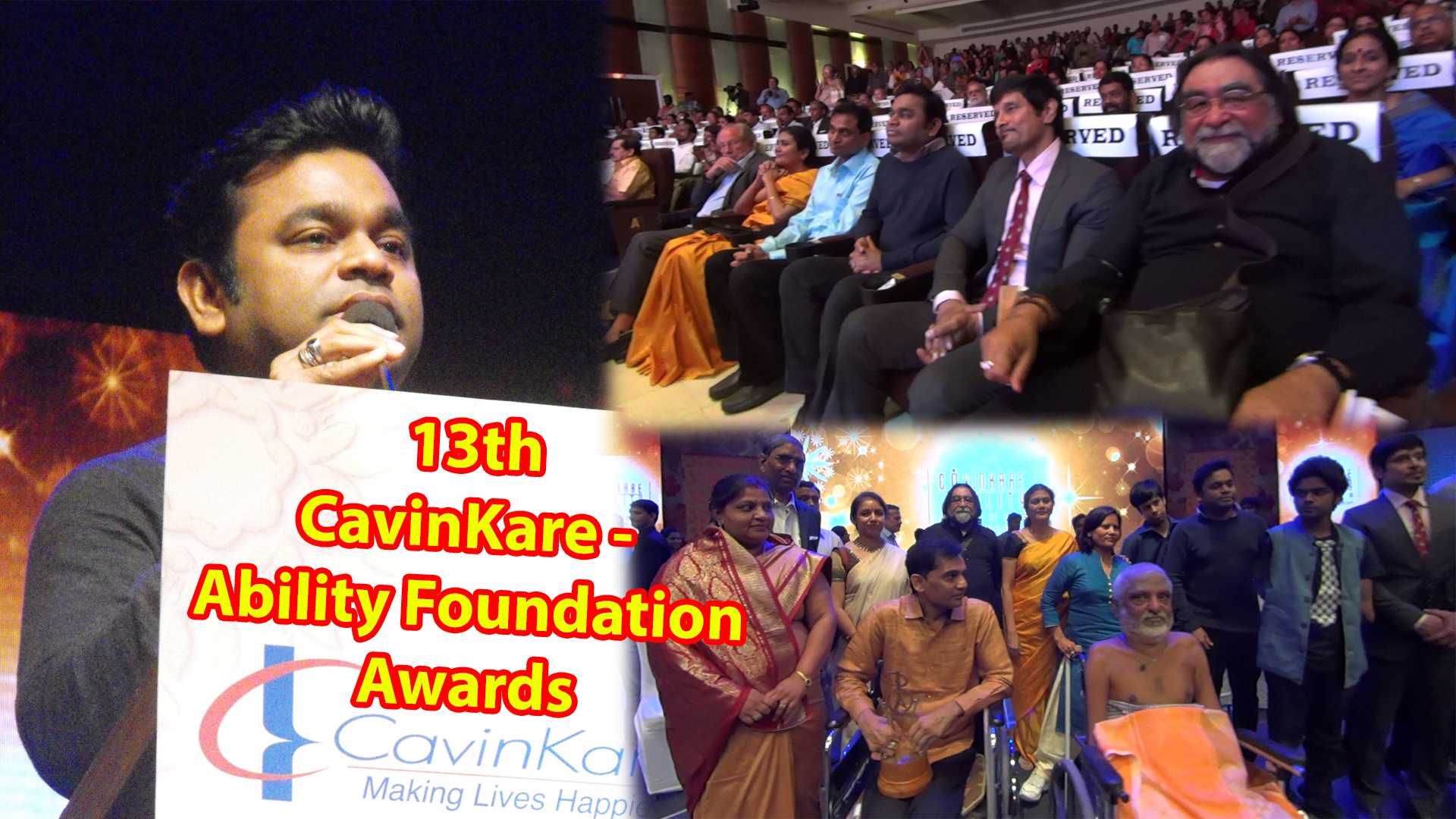 13th CavinKare Ability Awards – A.R.Rahman, Chiyaan Vikarm, Kahlad Kakar