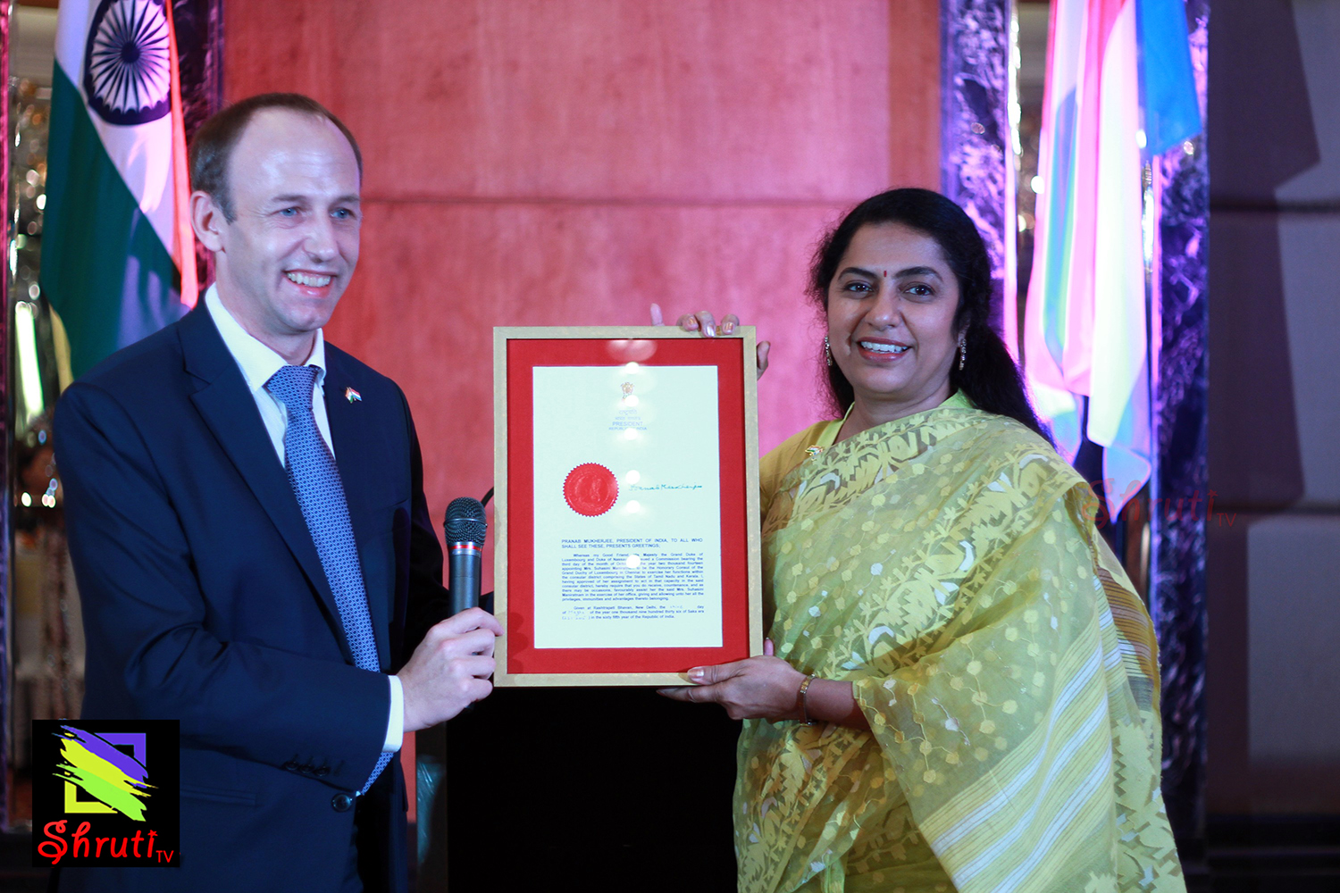 Actress Suhasini Maniratnam as the Honorary Consul of the Grand Duchy of Luxembourg