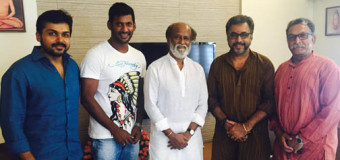 “Pandavar” Team Actors Vishal, Karthi met Actors Rajinikanth, Kamal Haasan